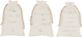 J-Line Zak Kerst Engels Velvet Wit Small Assortiment Van 3/ Set van 9 stuks