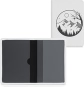 Housse kwmobile pour certificat d'immatriculation et permis de conduire - Housse avec porte-cartes en noir / blanc - Similicuir - Design 3x3