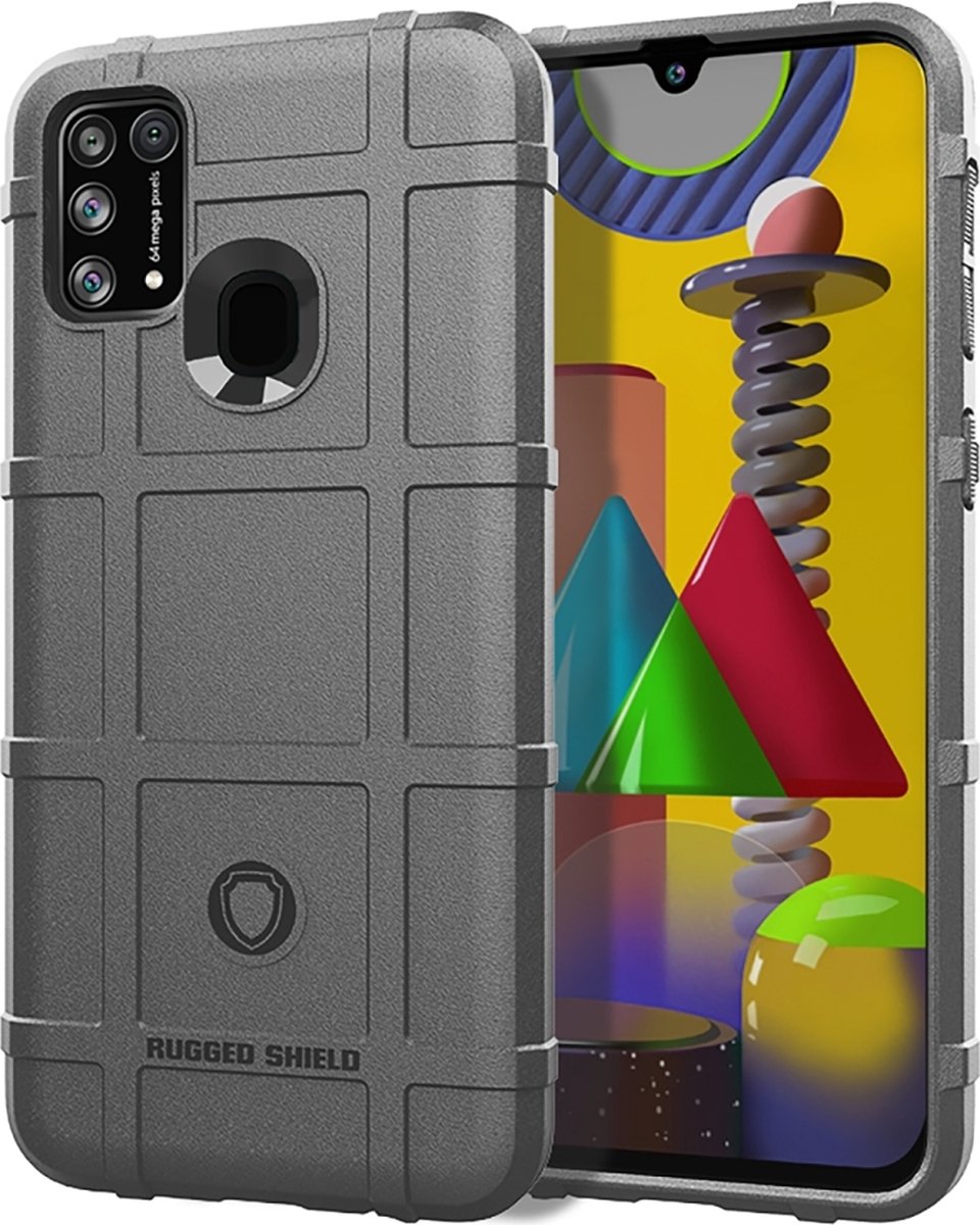 Mobigear Hoesje geschikt voor Xiaomi Redmi 9C Telefoonhoesje Flexibel TPU | Mobigear Rugged Shield Backcover Shockproof | Schokbestendig Redmi 9C Telefoonhoesje | Anti Shock Proof - Grijs