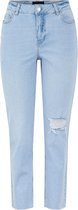 Pieces PCLUNA STRAIGHT MW ANK DST LB50 NOOS BC Dames Jeans Light Blue Denim  - Maat  29 x L30