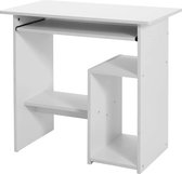 bureau, computertafel, met toetsenbordverlenging, PC-tafel, ruimtebesparend, eenvoudige montage, 80 x 45 x 74 cm (L x B x H), wit LCD852W