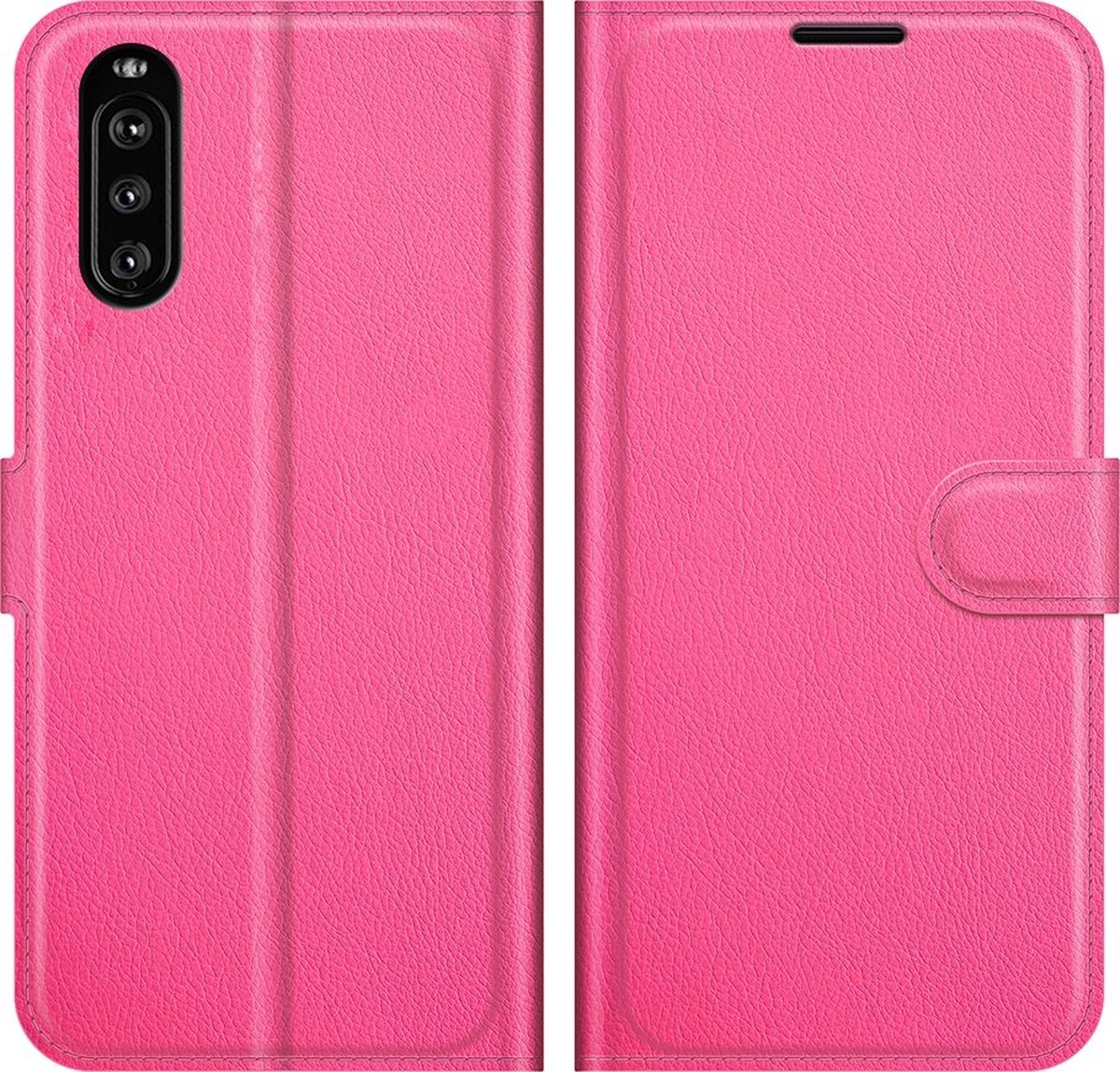 Mobigear Telefoonhoesje geschikt voor Sony Xperia 10 III Hoesje | Mobigear Classic Bookcase Portemonnee | Pasjeshouder voor 3 Pasjes | Telefoonhoesje voor Pinpas / OV Kaart / Rijbewijs - Magenta