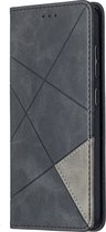 Mobigear Rhombus Slim Telefoonhoesje geschikt voor Samsung Galaxy A52 Hoesje Bookcase - Zwart