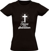 Jesus is my Salvation | Dames T-shirt | Zwart | Jezus is mijn redding | Messias | Christen | Christendom | Evangelie | Nieuwe Testament | God