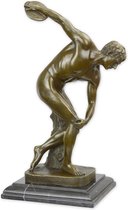 Bronzen sculptuur - Discuswerper - Grieks sculptuur klassiek - 38 cm hoog