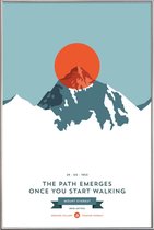 JUNIQE - Poster met kunststof lijst Mount Everest oranje - foto -13x18