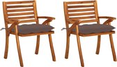 vidaXL Tuinstoelen 2 st met kussens massief acaciahout