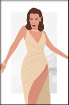 Walljar - Elegant lady - Muurdecoratie - Poster met lijst