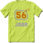 56 Jaar Feest T-Shirt | Goud - Zilver | Grappig Verjaardag Cadeau Shirt | Dames - Heren - Unisex | Tshirt Kleding Kado | - Groen - XL
