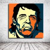 Jacques Brel Pop Art Poster in lijst - 95 x 95 cm Fotopapier Mat 180 gr Framed - Popart Wanddecoratie