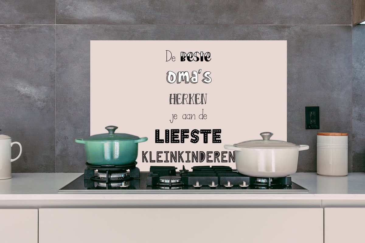 KitchenYeah Spatscherm 90x60 cm - Oma-quote - Aluminium thumbnail 4