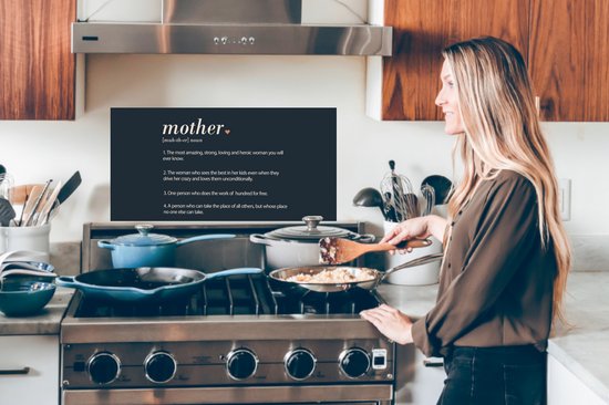 Spatscherm keuken 60x30 cm - Kookplaat achterwand Woordenboek - Mama definitie - Quotes - Mother - Spreuken - Muurbeschermer - Spatwand fornuis - Hoogwaardig aluminium