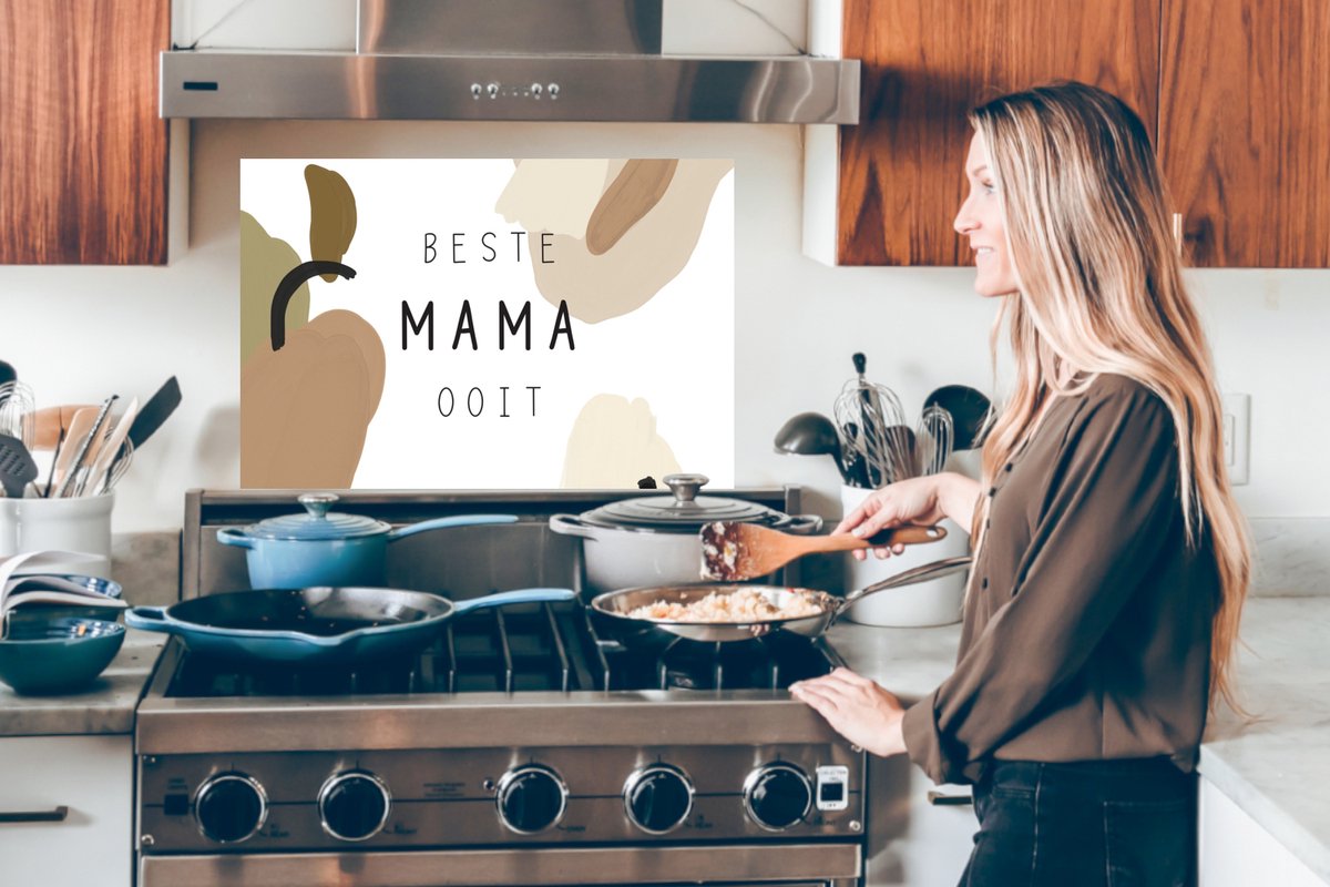 KitchenYeah Spatscherm 80x55 cm - Beste mama ooit - Aluminium thumbnail 5