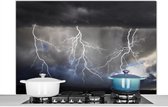 Spatscherm keuken 120x80 cm - Kookplaat achterwand Bliksemshow - Muurbeschermer - Spatwand fornuis - Hoogwaardig aluminium