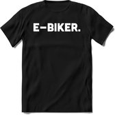 E-bike Fiets T-Shirt | Wielrennen | Mountainbike | MTB | Kleding - Zwart - L