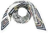 Riemen print sjaal/doek - donkerblauw-witte sjaal - dames sjaal - modieuze sjaal - mode sjaal - mode doek