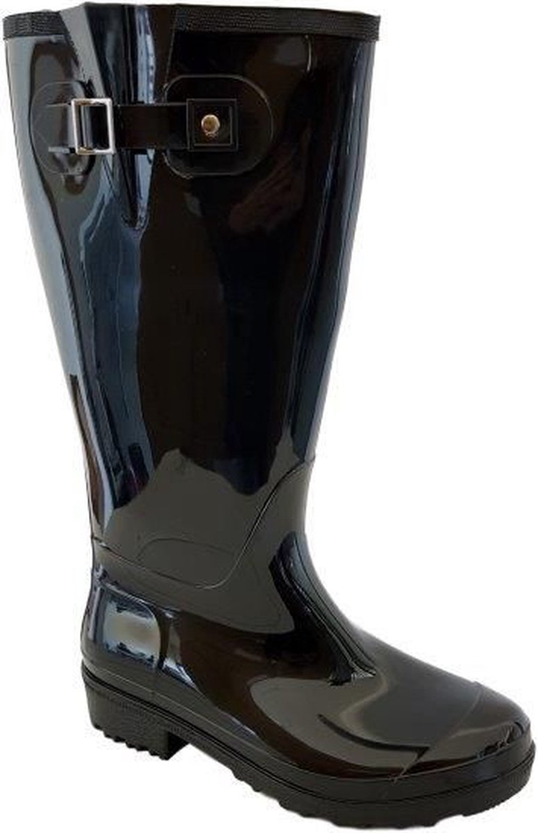 JJ Footwear Regenlaars Wide Wellies Zwart Kuitmaat L