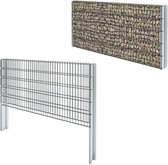 Decoways - Schanskorf dubbelstaafmat 2,008x1,03 m 4 m (lengte) staal grijs