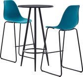 Decoways - 3-delige Barset kunststof turquoise