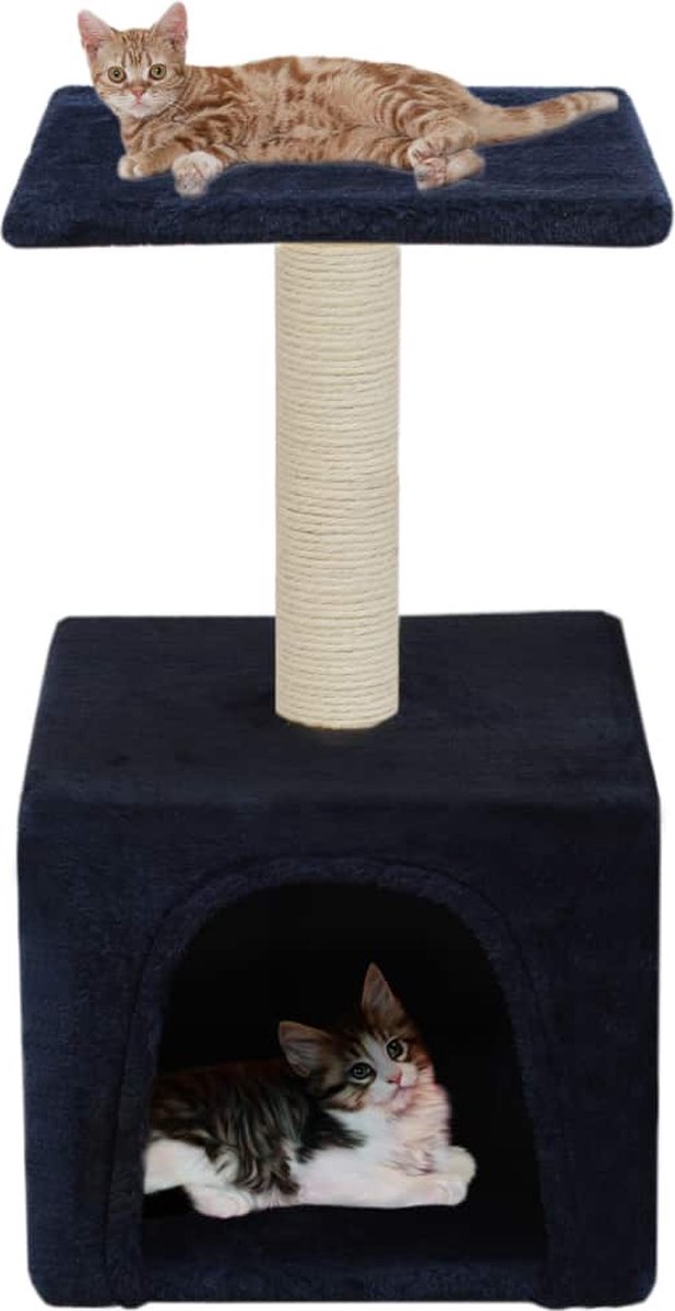 Decoways - Kattenkrabpaal met sisal krabpaal 55 cm donkerblauw