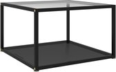 Decoways - Salontafel 60x60x35 cm gehard glas transparant en zwart