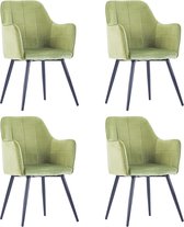 Decoways - Eetkamerstoelen 4 st fluweel lichtgroen