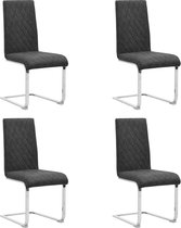 Decoways - Eetkamerstoelen 4 st kunstleer zwart