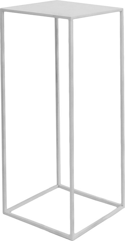 Zuil - 74 cm - metaal- Quadro White - Zuil - Wit - Sokkel - Plantentafel
