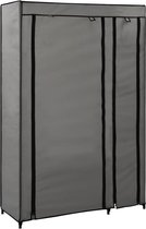 Decoways - Kledingkast opvouwbaar 110x45x175 cm stof grijs