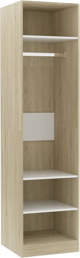 Decoways - Armoire 50x50x200 cm aggloméré blanc et chêne sonoma | bol.com