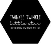 Muurhexagon twinkle twinkel zwart Dibond - Aanbevolen / 24 x 20 cm