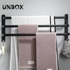 UNBOX - Luxe 3 Laags Handdoekrek - Zelfklevend of boren - Eenvoudige Installatie - Handdoekenrek - Handdoekhouder - Badkamer Accessoires Zwart - Incl. 3M stickers - Zwart