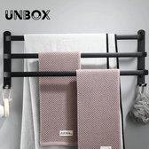 UNBOX Handdoekrek 3-Laags - Handdoekrek Badkamer - Handdoekhouder - Handdoekstang - Zwart