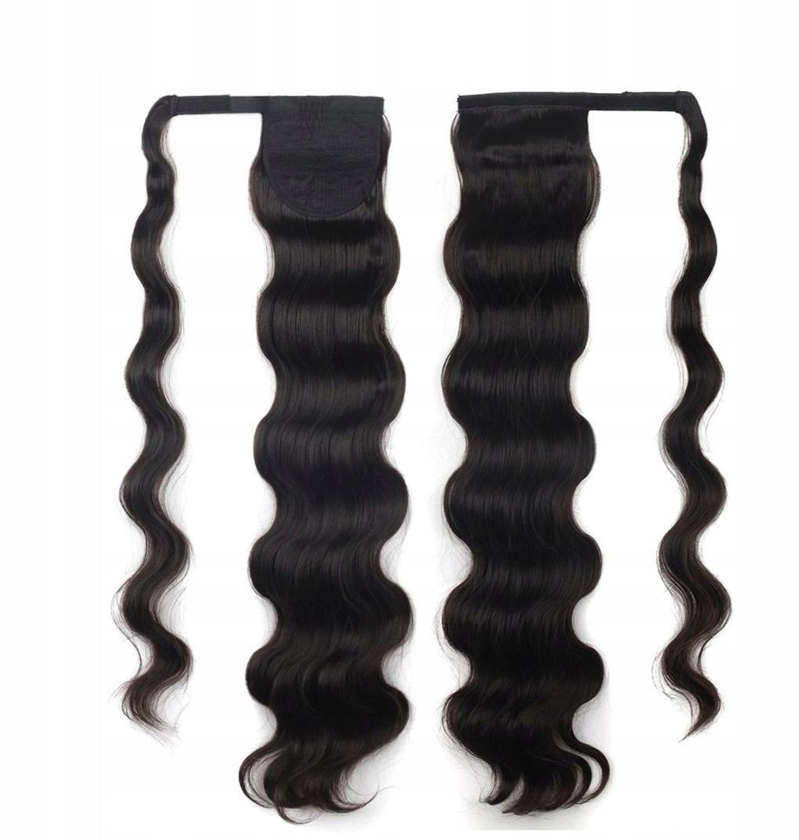 Donkerbruine Paardenstaart Clip-in Krullend 60cm Mat Synthetisch Haar