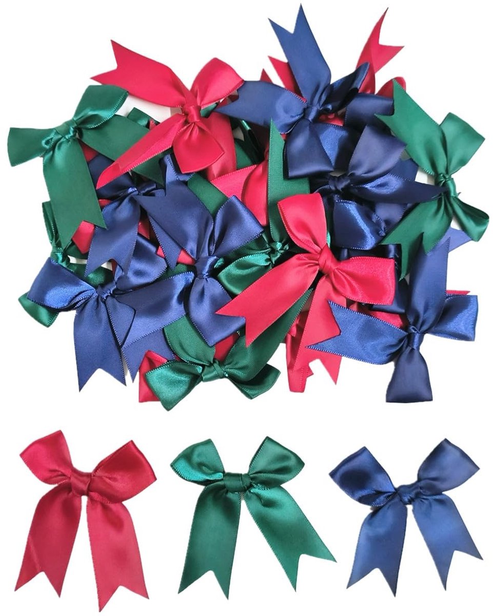 JHUBERS- Satijnen Linten 30 Stuks - Decoratieve Strikken - Bruiloft/Feest - Taartdecoratie/Snoep - Accessoires voor Haar - Lichtbestendig/Robust - Decoratielinten
