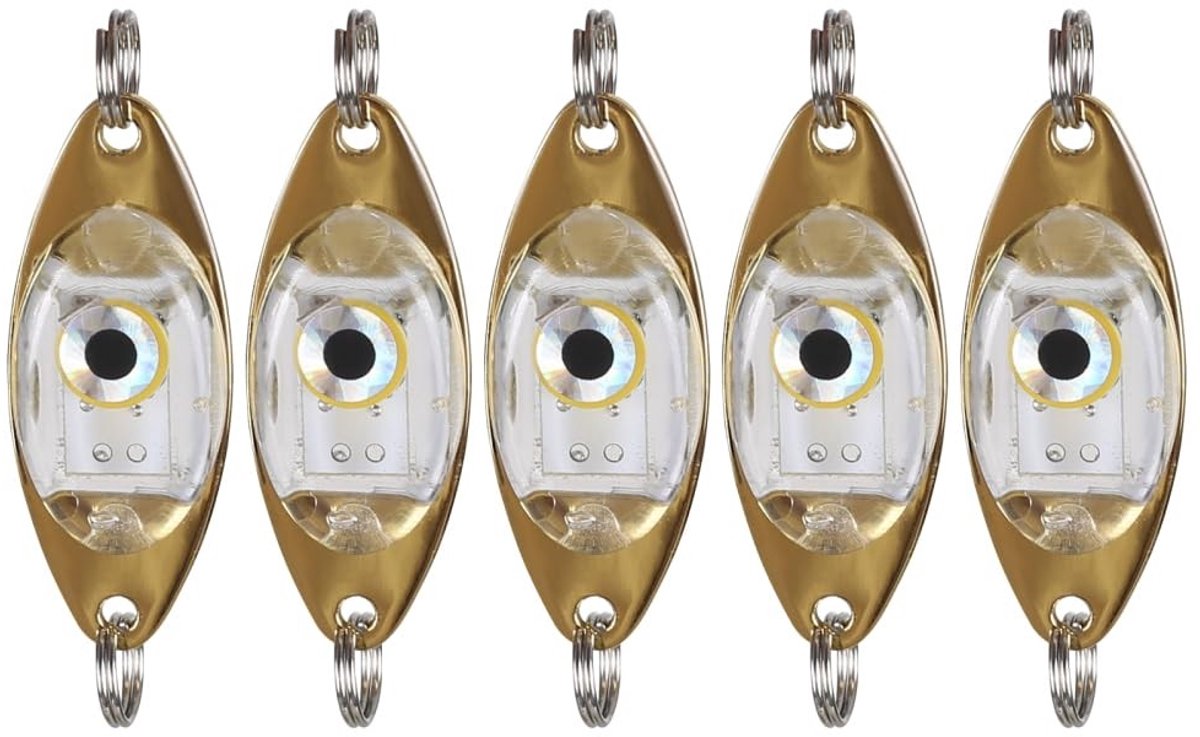 JHUBERS- Vissenloklicht 5 Stuks - Onderwater LED - Zoutwater/Z zoetwater - Robuust Acryl - 5 Lichtkleuren - Lange Levensduur 300 Uur - Vislamp