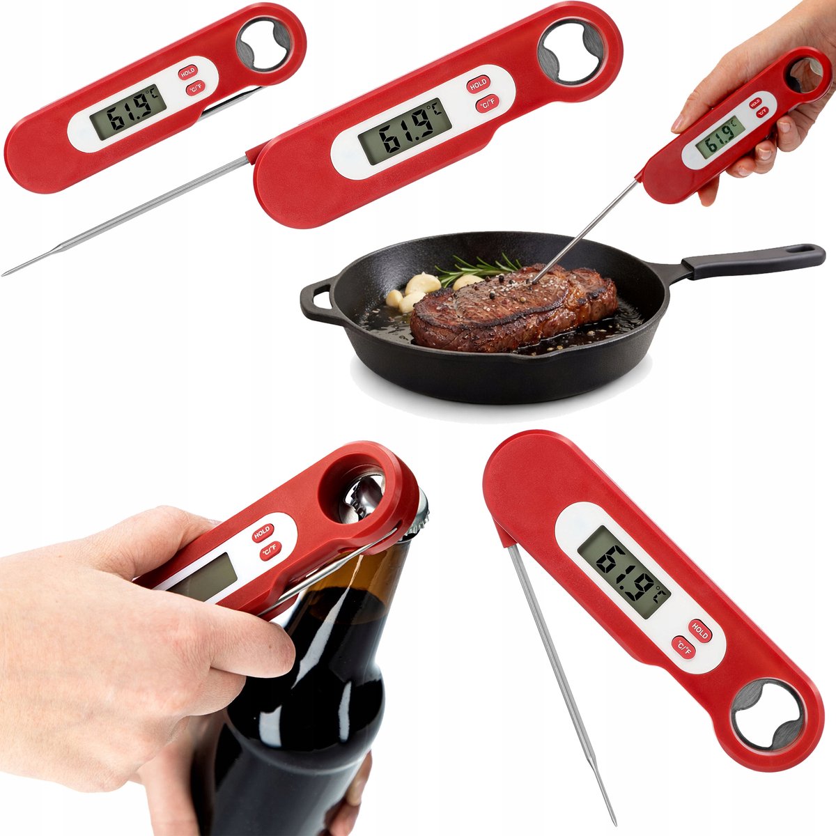 Browin digitale keukenthermometer -50 tot +300°C met inklapbare sonde