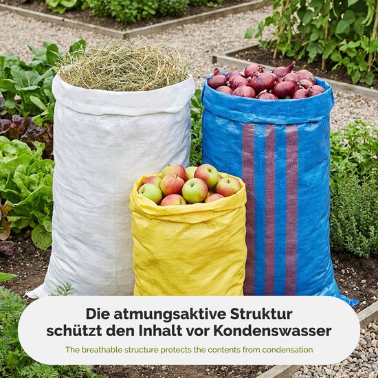 Garronda - Polypropyleen Zak - 105 x 65 cm - 5 Stuks - Tuinafvalzak - Geweven Zakken van PP - Voor zand en opslag - Scheurvast - Belastbaar tot 50 kg - Veelzijdig inzetbaar - Zandzakken - Tuinzak - Hoogwaterbescherming - GD-ROM-Bag80 van Merkloos	 — afbeelding 5