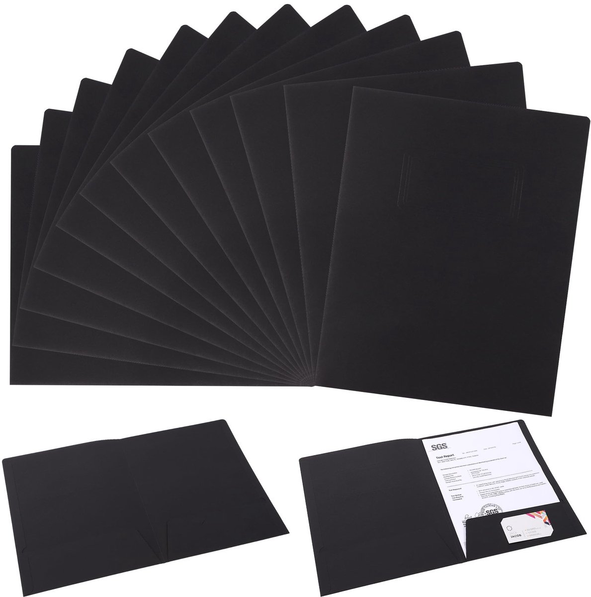JHUBERS- Zakmappen 12-stuks - Papieren Zakmappen - 2 Vakken - Visitekaartjeshouder - Duurzaam Kraftpapier - A4-formaat 300x230mm - Presentatiemap