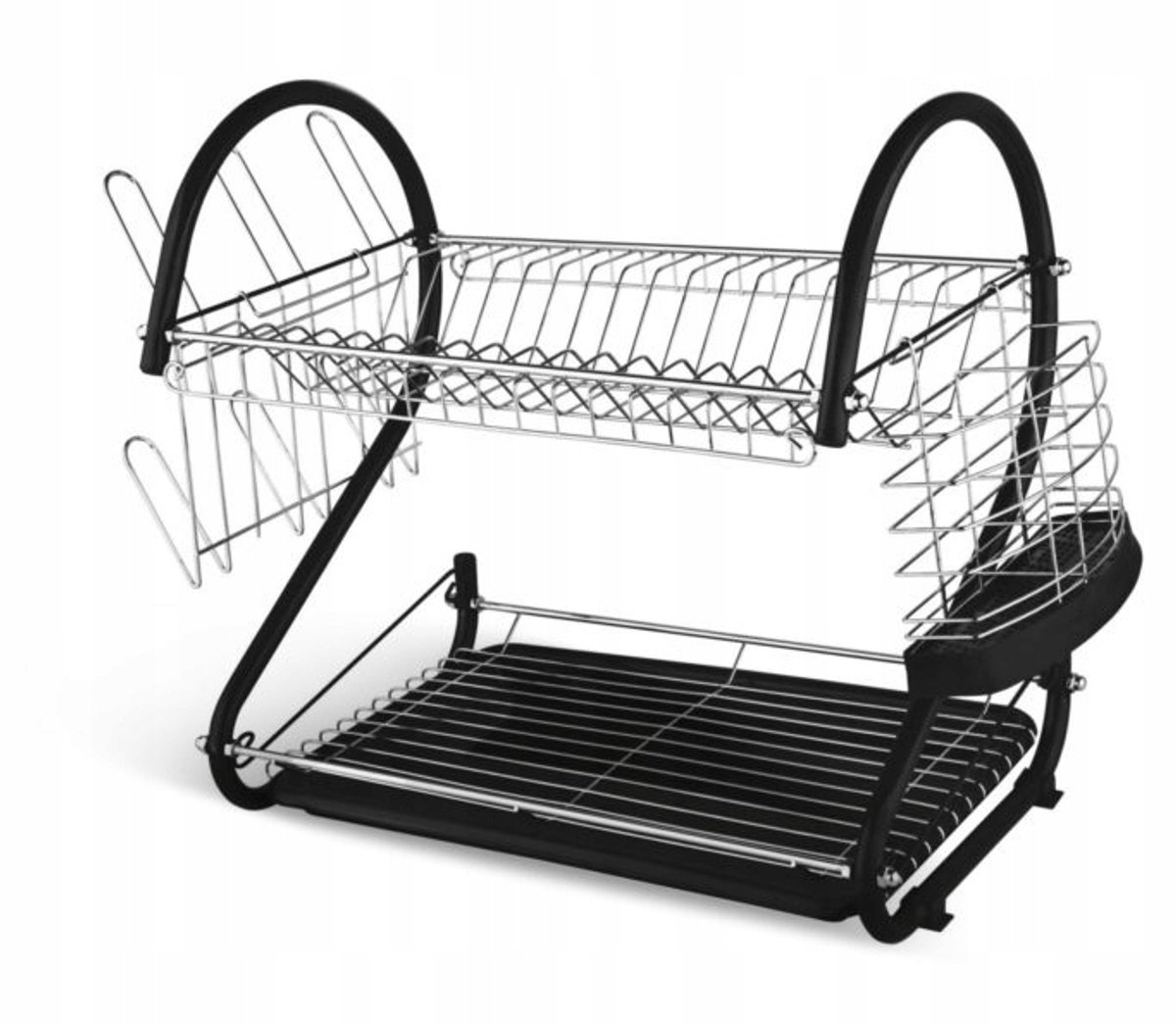 Dubbele Afdruiprek Keuken - Zwart - 55cm