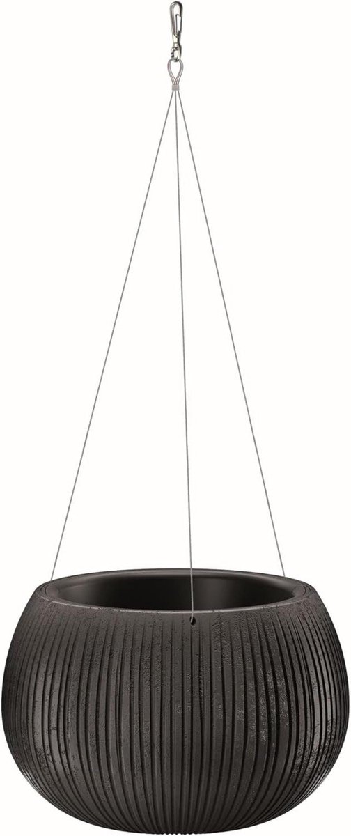 Hangende Bloempot - Betonlook Pot - Planten Verfraaien - Inclusief Binnenpot - 24 x 16 cm - Antraciet