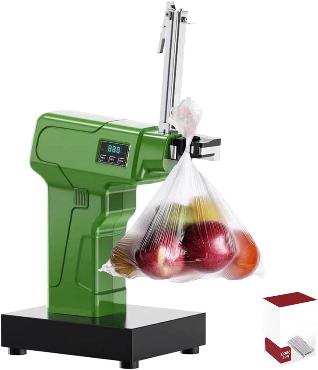Elektrische Sluitmachine - Verpakking Sealer - Zakjes Sluiten - Automatische Bindfunctie - 21 x 26 x 39 cm - Groen
