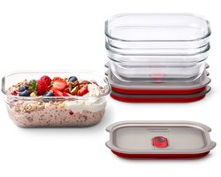 BLACK + BLUM Stack + Nest Meal Prep Vershoudbakjes Glas - 380ml - set van 3