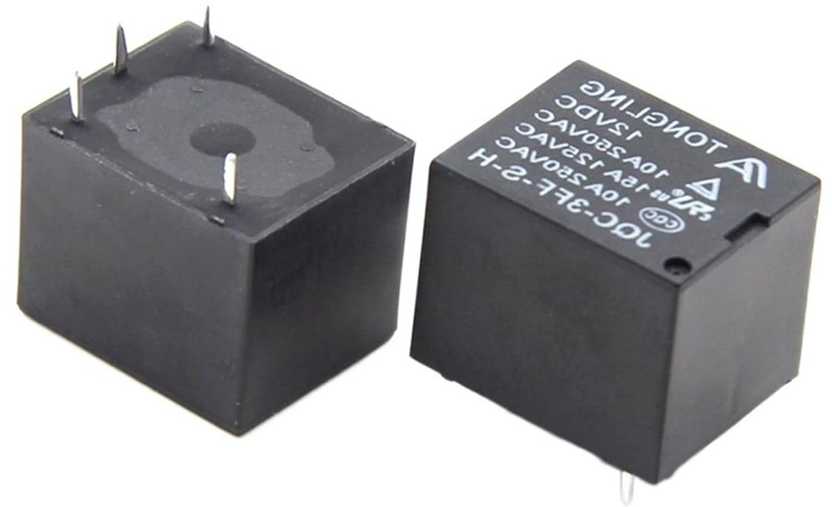 Elektromagnetisch Relais - Schakelmodule - Circuit Beveiliging - Normaal Open Contact - 2 Stuks - Zwart