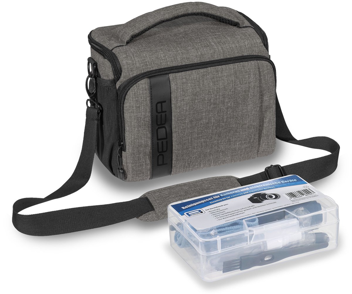 PEDEA Fashion Pro (Light) Grey - Camera Tas XL + Reinigingsset