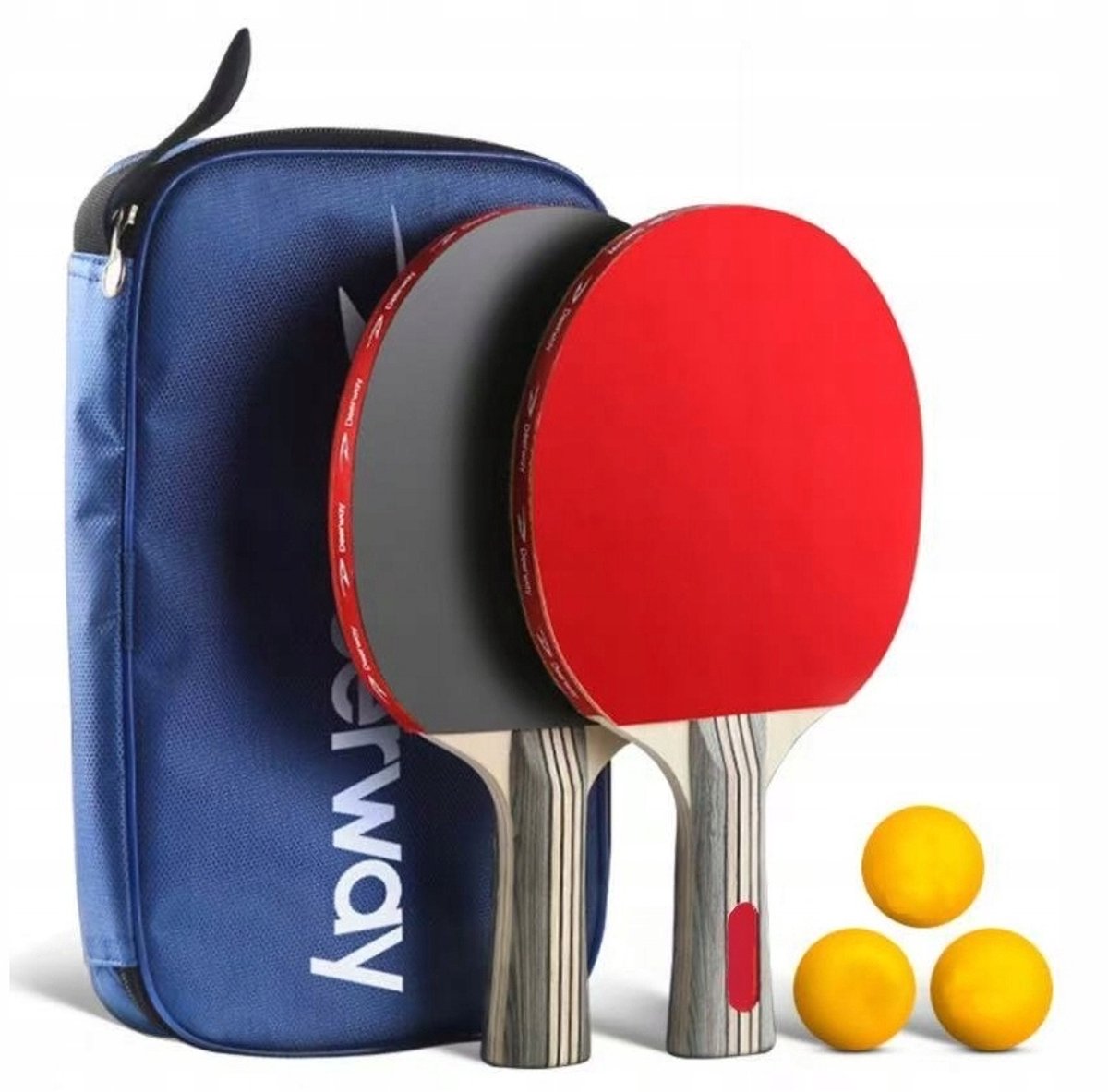 Ping Pong Tafeltennis Set met 2 Batjes, 3 Ballen & Hoes