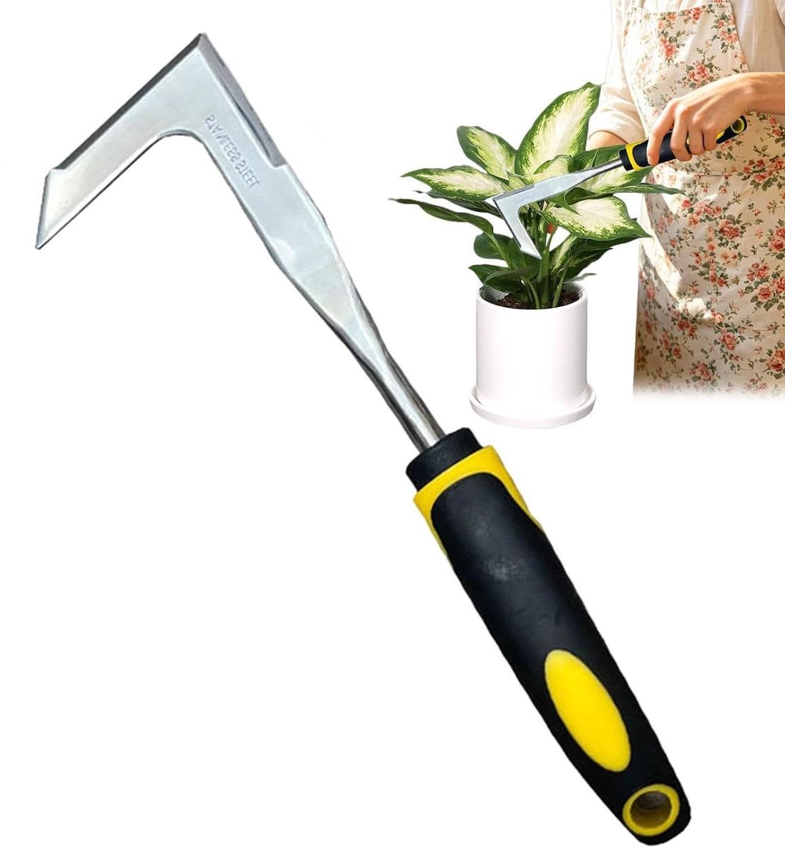 Onkruidsteker - Onkruidverwijderaar - Tuinonderhoud - Antislip handgreep - 30 x 8 cm - Grijs