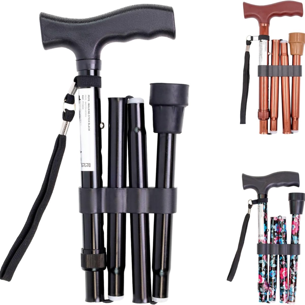 CLVP® Wandelstok Opvouwbaar - Wandelstokken Dames en Heren - Zwart