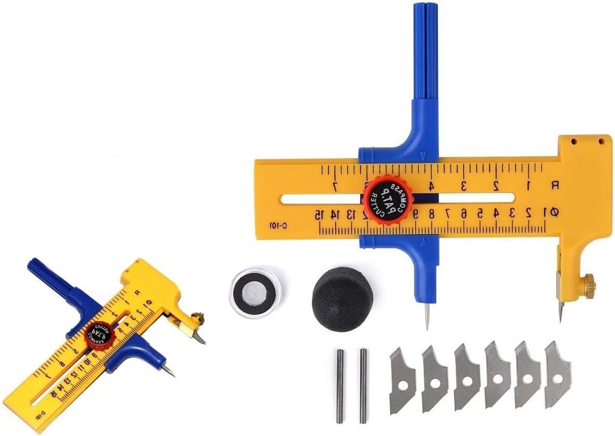 Cirkelsnijder - Papier snijder - Nauwkeurig snijden - Verstelbaar - 1-15 cm - Veelkleurig