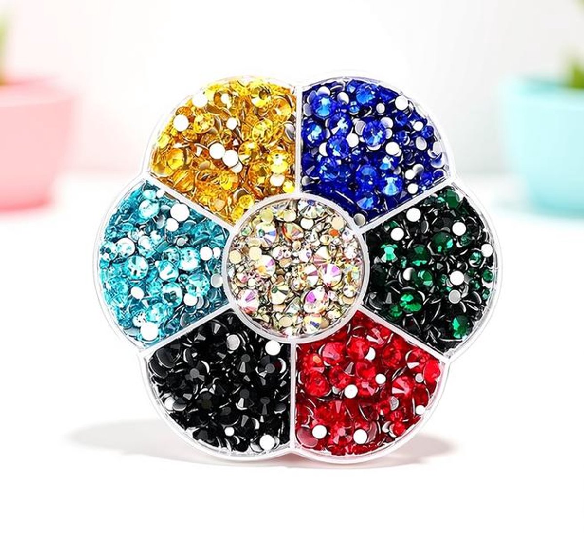 Maison Elara - 2500 Hotfix Strass Steentjes Set - 7 Kleuren Glitterstenen voor Kleding en Knutselen